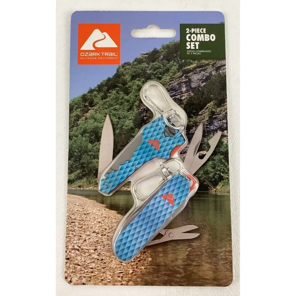 Ozark Trail Outdoor Equipment 2 Piece Combo Set Keyring Knife Mini Multitool New